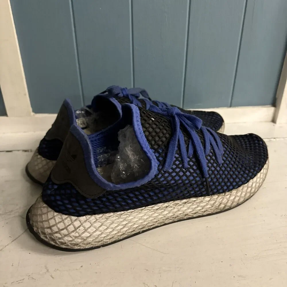 Adidas Deerupt‎ Mens Shoes 12 Blue Low Top Lace Up Casual Athletic Sneakers